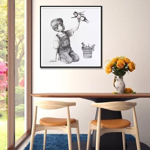 Superhero Banksy art Shows Doctor Nurse Game Changer as Painting Wall Art Poster Decorated in Hospital Office Wall Painting