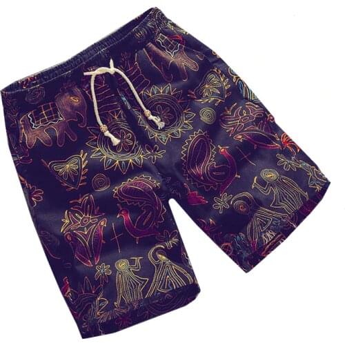 T1439-A1369 2020 new mens summer fashion printing loose casual beach shorts cheap wholesale