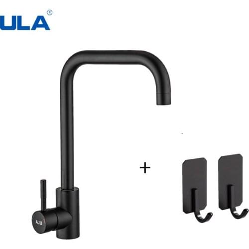 ULA Black Kitchen Faucet with Hooks for Kitchen 360 Rotate Mixer Tap Kitchen Faucet Water Sink Tap Torneira