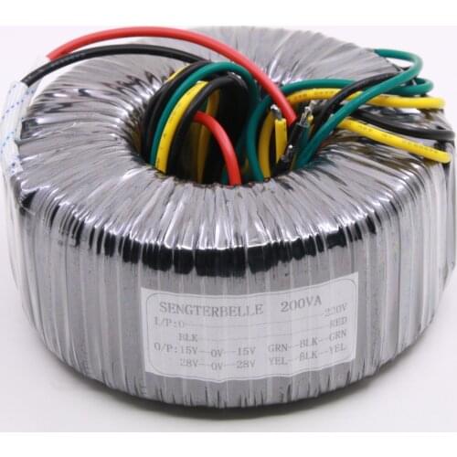 200W pure copper toroidal transformer double 28 double 15V Audio power amplifier power transformer
