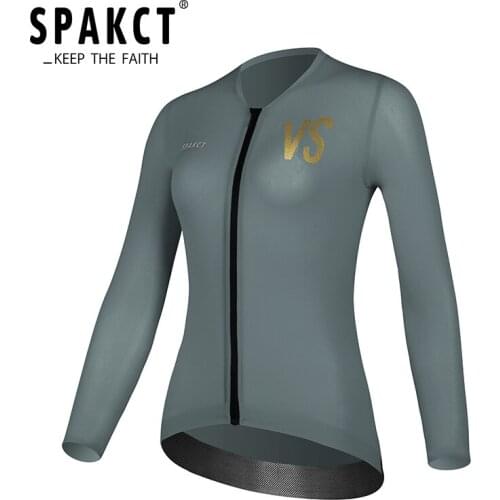 SPAKCT Winter Women Cycling Jersey Long Sleeve Road MTB Bike Woman Cycling Clothes Long Sleeve Jersey Wear