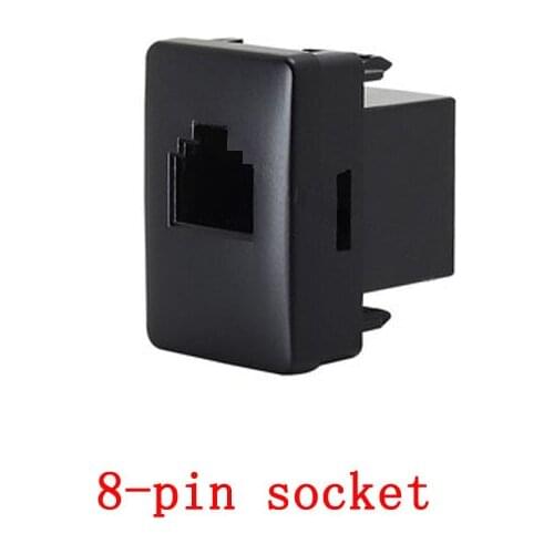 1PC Car Radio Microphone Adapter Socket Hand Microphone Switch Hole Socket 8 Cores For Toyota Land Cruiser