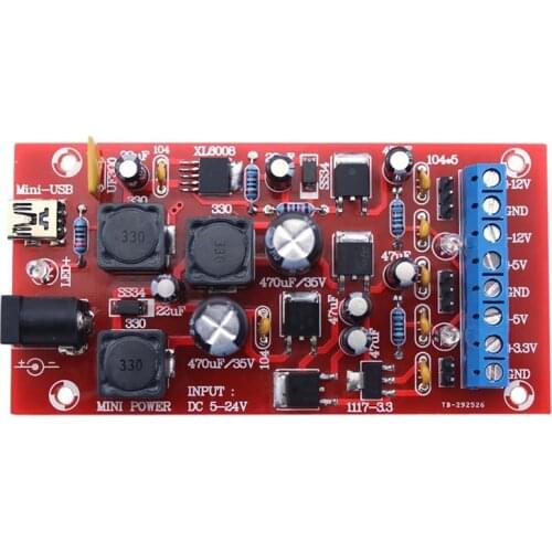 1pc Mini USB Dual Power Supply 5 -24V to ±12V ±5V 3.3V Boost Single Turn Module Linear Regulator Power Supply DIY Kit