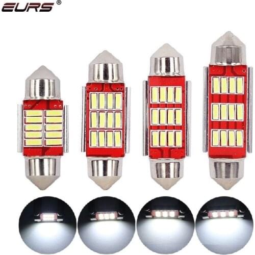 1x C10W C5W LED Canbus Festoon 31mm 36mm 39mm 41mm for car Bulb Interior Reading Light License Plate Lamp White 6000K