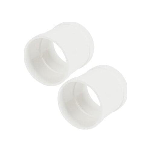 2PCS White PVC 75mm Inner Dia Straight Design Pipe Tube Connector