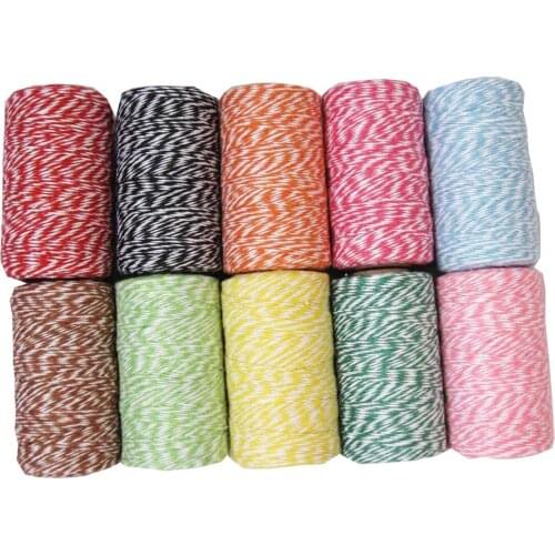 2pcs/lot 100meter/reel double cotton bakers twine 4ply ,divine twine cotton string 22 kinds color