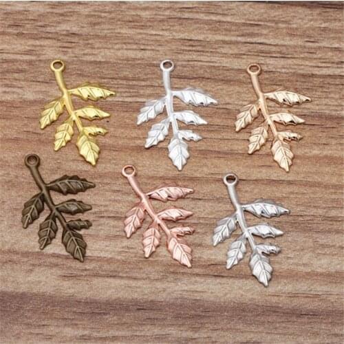 20pcs 26x27mm leaf connection Charm Pendant for DIY Necklace Jewelry Making Handmade Craft Wholesale