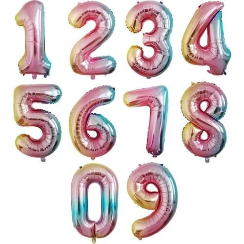 40 inch rainbow gradient digital balloons 30th birthday balloons birthday party decoration aluminum digital balloons