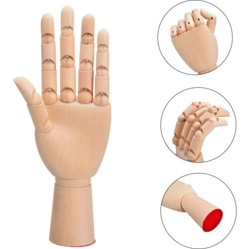 7'' Hand Model Wooden Human Figure Artist Painting Model Mannequin Jointed Doll Drawing Sketch Mannequin Model Home Decor