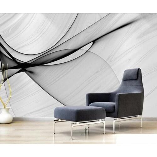 Abstract Marble Wallpaper Black White Mural Wall Art 3D Wall Paper Bedroom Restaurant Murals Contact Paper Papel De Parede 3D
