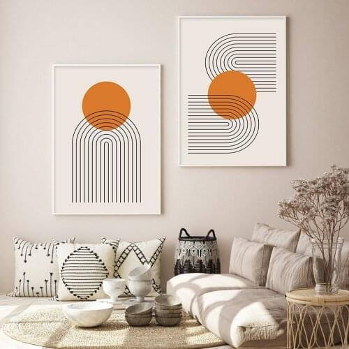 Abstract Rainbow Circle Bohemian Posters Wall Art Print Contemporary Canvas Painting Picture Living Room Interior Home Decor