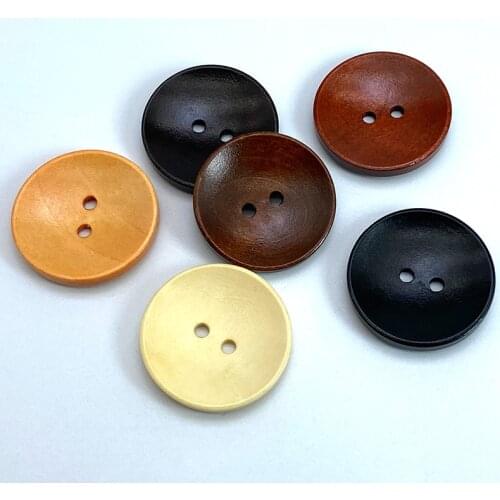 Natural Wooden Buttons For Clothing Baby DIY Sewing Scrapbooking Handmade 2-Holes Round Bowl Crafts In Wood Accessories buttons
