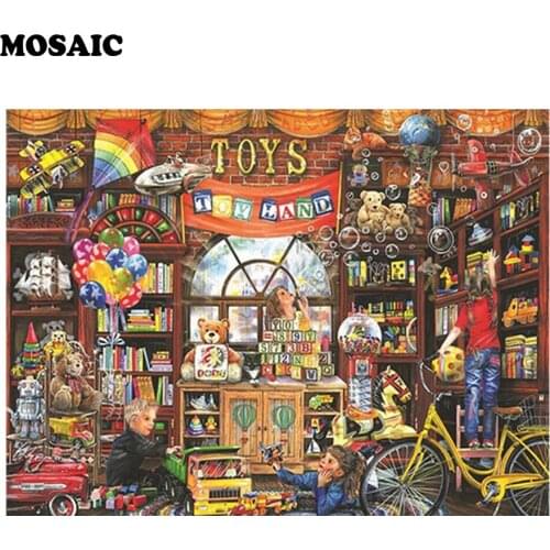 5d diy diamond painting Toy store,full square,embroidery diamond,mosaic pictures,3d diamond pattens natural scenery wall decor
