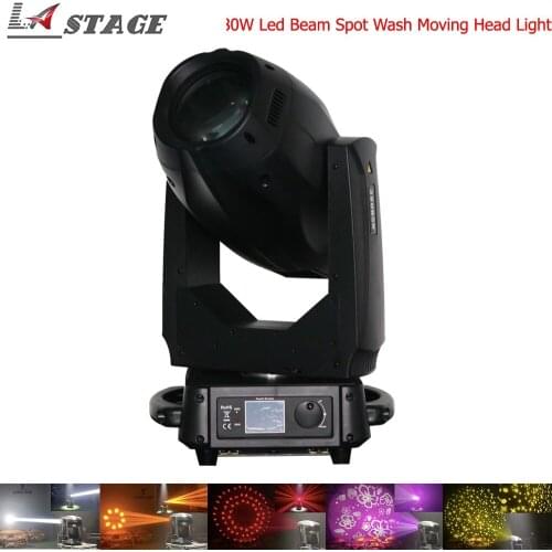 Free Shipping 380W LED Lyre Moving Head Light Beam Spot Wash 3in1 Light 8 Facet Prism+24 Facet Prism For DJ Disco Nightclub