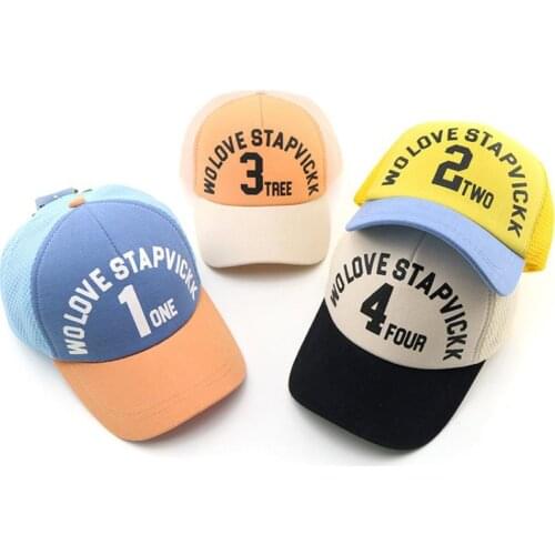 Doitbest 2020 boy girl hats Korean mesh baseball caps breathable letters cap Summer childrens sun hat Korean cute kids Snapback