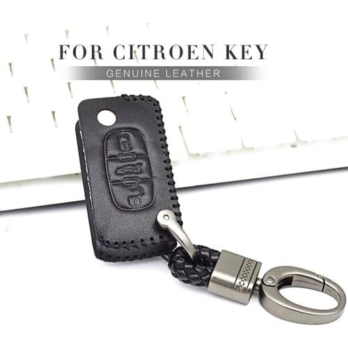 Real Leather Smart Car Accessories Key Case Cover For Citroen C1 C3 C2 C4 C5 X7 C6 C8 C4l Ds3 Ds5 Berlingo Key Chain Styling
