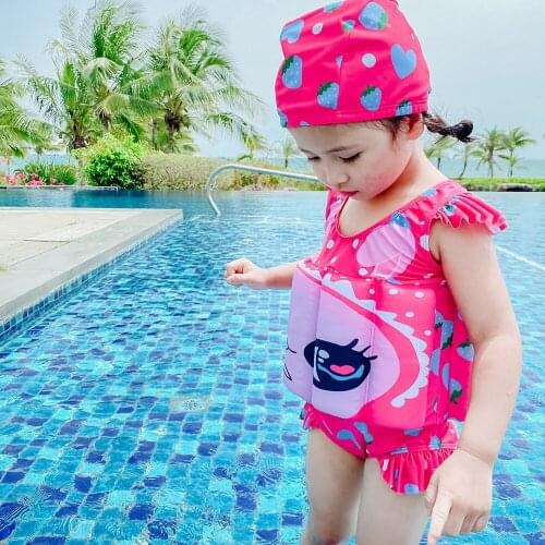 Kids swimsuit Girls' swimwear new buoyancy childrens buoyancy swimsuit ins explosion models Korean Quick-drying fabric 8013