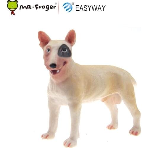 EASYWAY Bull Terrier Toys for Children Animal Model Figures Dog Model Farm Simulation Small Hound Figurines Home Decor Gift DIY