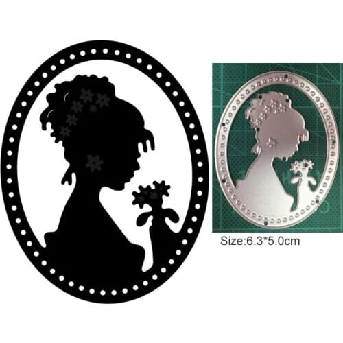 Elegant Lady Circle frame Metal cutting dies Stencil Scrapbooking Photo Album Card Paper Embossing Craft DIY Die Cut