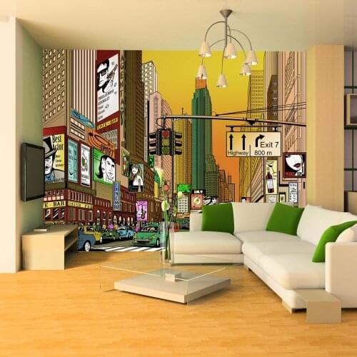 Wall mural-New York city full of life-350x270 cm
