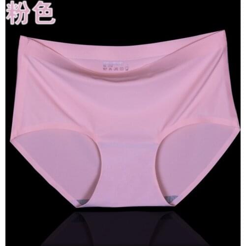 KJA70 Women Ice Silk Seamless Underwear Briefs Mid Waist Slim High Elastic Female Lingerie Panties Sexy Breathable Intimates