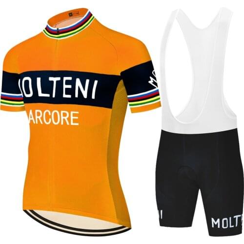 TEAM MOLTENI maillot cyclisme retro 20D gel pad classic cycling shorts set summer quick dry tenue cycliste homme