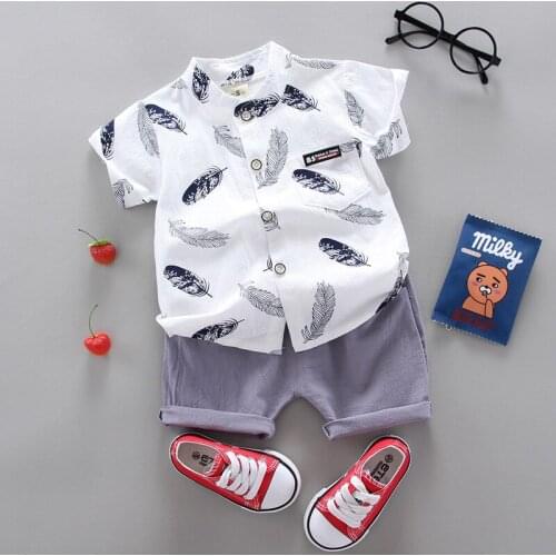 Summer Thin Section Infants and Young Children Neutral Cotton Short Sleeve Piece Childrens Clothing toddler girl clothes