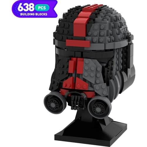 Moc Star Space Battle Hunter Helmet Classic Movie Figure Clone Team Bust Building Block Assembly Model Statue Boy Toy Child Gift