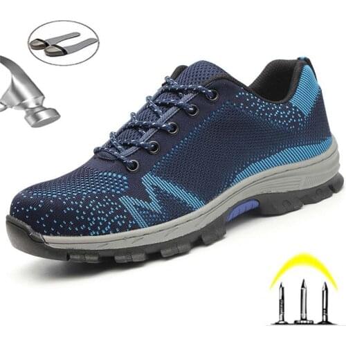 Men Women Safety Boots Work Shoes Puncture-Proof Work Boots Safety Shoes With Steel Toe Cap Indestructible Shoes Sneaker Work 48