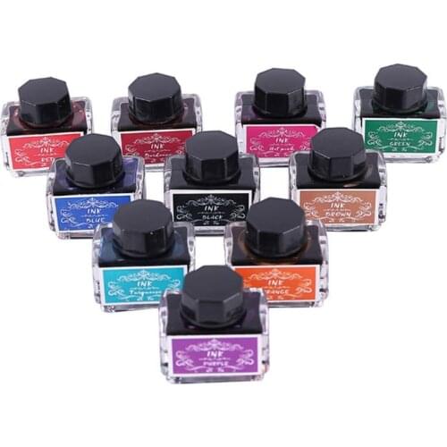 10 Bottles 15ml Colorful Refill Ink Set for Refilling Inks Dip Pen School Stationery Supplies C26