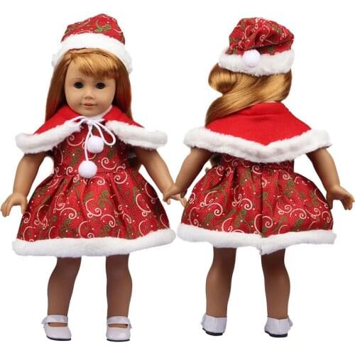 New Pattern Popular Leopard Three Piece Christmas Collection Fit 18 Inch American&43cm Baby New Born Doll Clothes Accessories