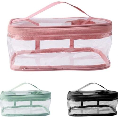 Wholesale Cosmetic Bag Waterproof Transparent Zipper Design Carry On Luggage Travel Liquids Organizer Makeup Tools Carry Bag