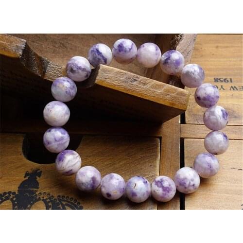 Genuine Natural Purple Opal Gems Stone Healing Crystal Stretch Round Bead Bracelets For Women Femme 11mm