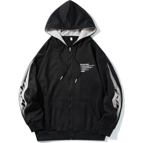 2021 Autumn New Zip-Up Hoodie Men Japanese Street Unisex Basic Hooded Sweatshirts Casual Comfortable Jogger Jackets Outerwear