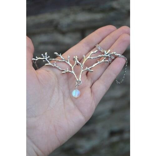 Antler collar necklace Silver branch collar/elf necklace/rainbow crystal collar/woodland accessories