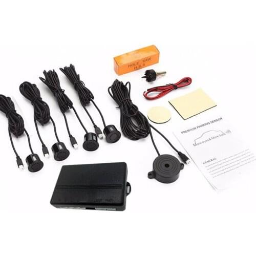 Car Parking Sensor Parktronic 4 Sensors 22 Mm With Buzzer Reverse Backup Radar Buzzer System