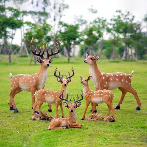 Pastoral Simulation Animal Resin Deer Ornaments Courtyard Garden Lawn Figurines Decoration Outdoor Park Villa Furnishing Crafts