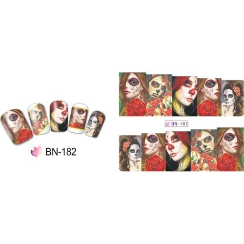 Nail Art Water Decals Skull Halloween Manicure Transfer Stickers Skeleton Nail Sticker