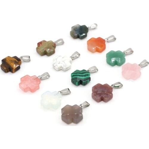 Natural Semi Precious Stone Pendant Cross Section Used For Making DIY Necklaces Package Sale 15x33mm