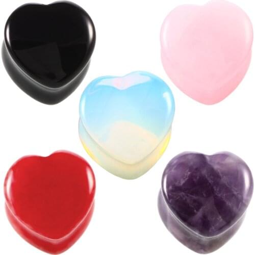 1 Pair New Trandy Nature Crystal Ear Expander Ear Plugs Tunnels Earlobe Piercings Flesh Tunnel BodyJewelry Earring Gauges