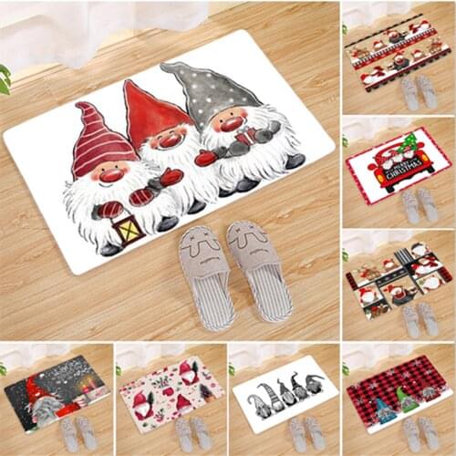 Santa Doormat 40*60cm Christmas Mat Xmas Ornament Pendant Merry Christmas Decor for Home Bathroom Kitchen Beddroom Noel 2021