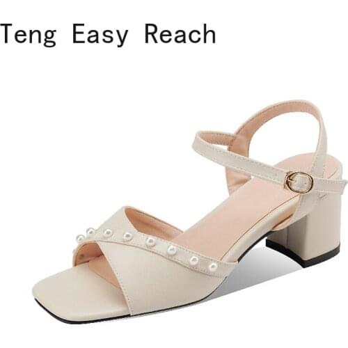 Ladies sandals New 2021 Summer Sandals Woman fashion Square Hight Heels Office Lady Elegant Ankle Strap Sandals beige purple