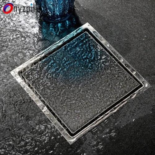 Onyzpily Shower Drain Floor Drain Tile Insert Square Floor Waste Grates Bathroom Drain Hair Invisible ralo linear rende banheiro