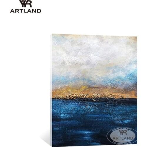 Cuadros Modern Modular pictures Handmade canvas oil painting gold blue sky wall art pictures poster for lving room sofa Entrance