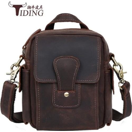 Men Travel Messenger Crossbody Bag Genuine Leather Brand Vintage Casual Small Handbag Business Shoulder Bags For Man Hand Bag