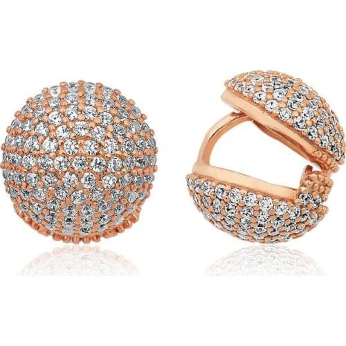 Tevuli 925 Sterling Silver Double Sided Cubic Zirconia Women Earrings