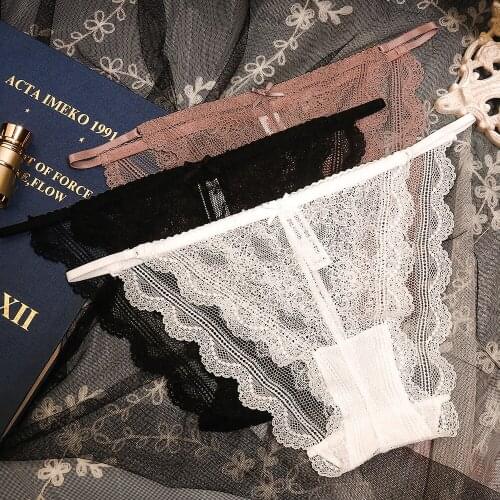 Amazing Women French Style Sexy Panties High Quality Embroidery Soft Lace G String Thong Low-Rise Waist Comfortable Underpants
