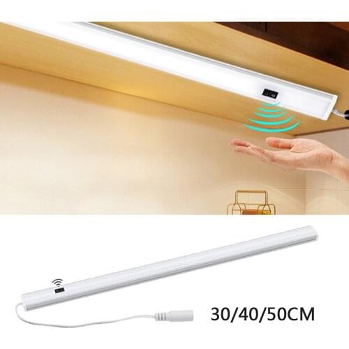 LED Under Cabinet Light DC 12V Smart Hand Sweep Sensor Kitchen Closet Lights 30/40/50 CM High Brightness Bedroom Wardrobe Light