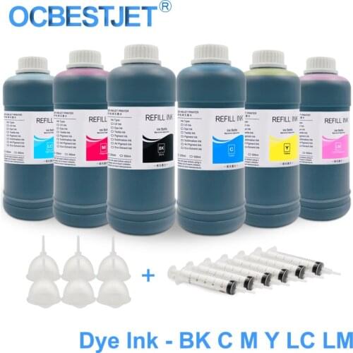 6x500ML Universal Dye Ink Refill Ink Kit For Epson SureLab D700 For Fuji DX100 Stylus Pro 7600 9600 7000 7500 9000 10000 10600