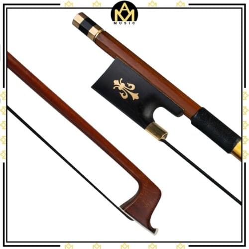Advanced Violin Bow 4/4 Size IPE Violin Bow Round Stick Black Horsehair Ebony Frog Fleur-de-lis Inlay Brass Accessories